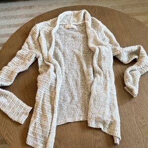 Abercrombie & Fitch Cream Open-Front Cardigan